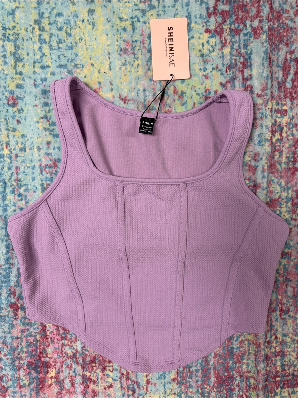 SHEIN Lilac Structured Cropped Tank Top